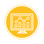 Computer monitor with graphs showing