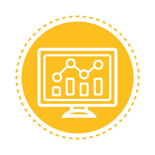 Computer monitor with graphs showing