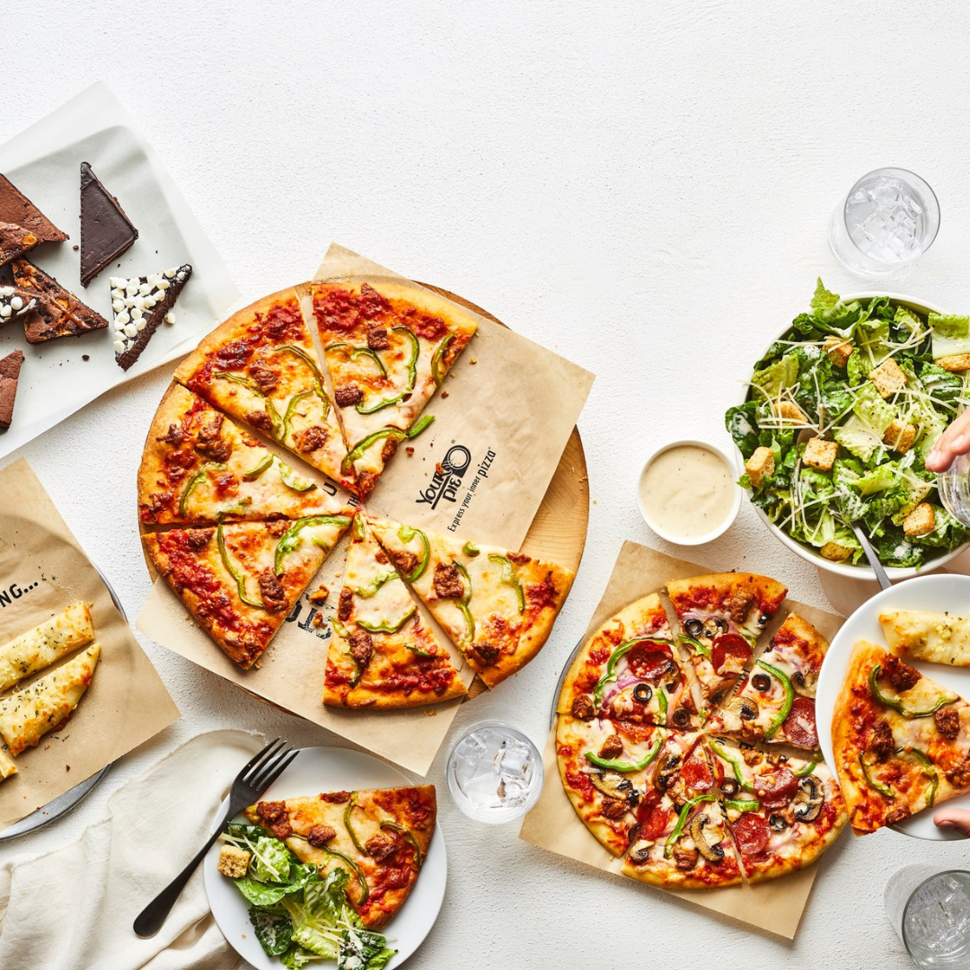 Your Pie pizza and salad options for school lunch